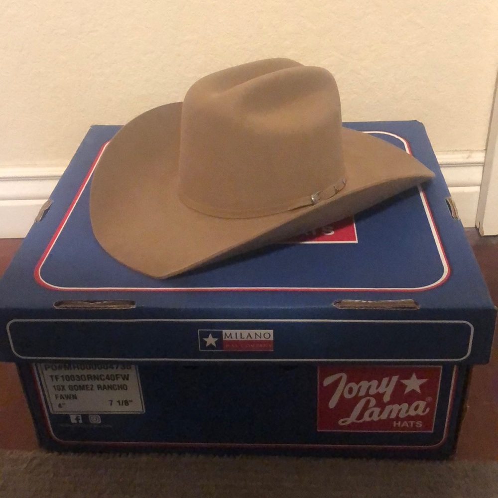 Tony Lama Fawn color 4” brim